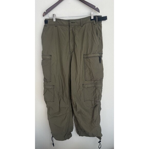 VTG Abercrombie & Fitch Parachute Pant Baggy Paratrooper Skater Y2K Gorpcore L - Picture 1 of 12